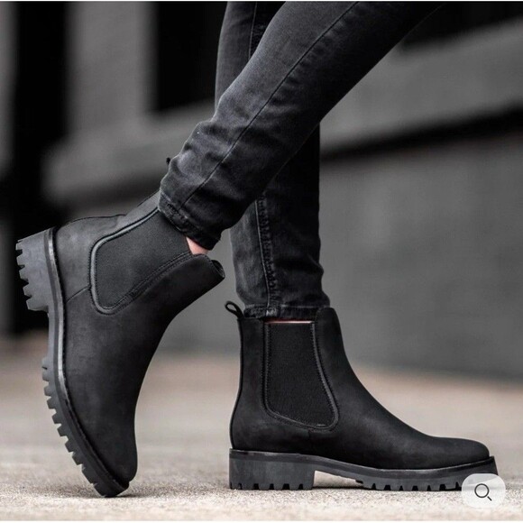 Thursday Boot Company Womens 8 Chelsea Legend Black Nubuck Leather Lug Sole - Picture 1 of 9